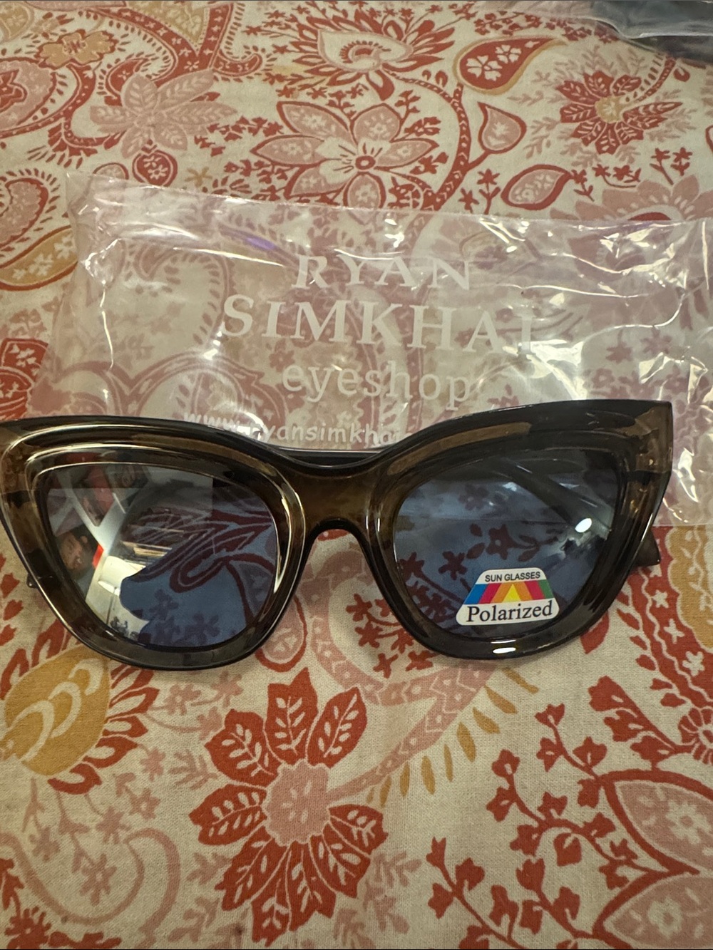 Ryan Simkhai Brown Polarized Cat-Eye Sunglasses